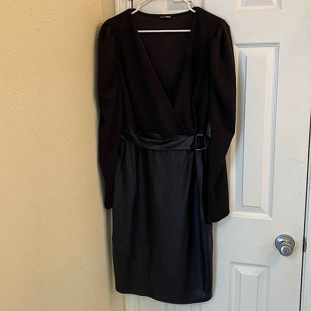 Sexy black cocktail dress.